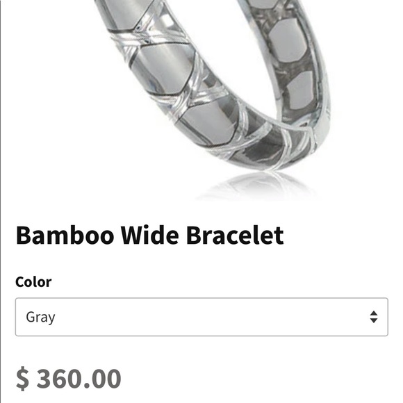 Angelique De Paris Grey Bamboo Wide Resin Bracelet Bangle Jewelry - Picture 7 of 7